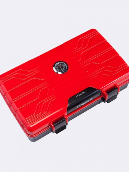 Psh002 Parmida Seyahat Tipi Parlak Kırmızı Humidor Puro Kutusu