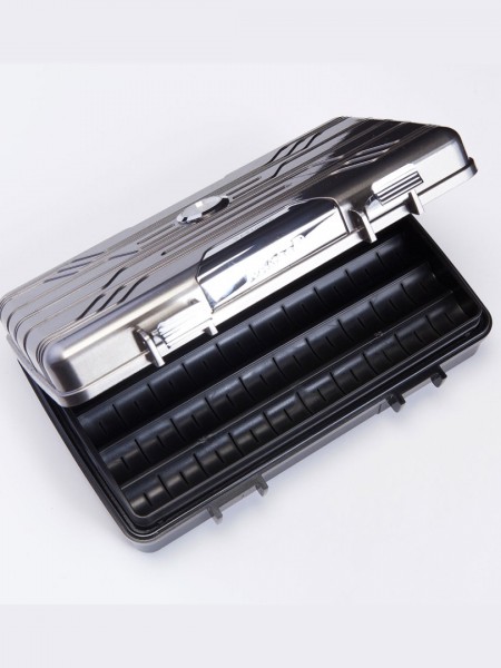 Psh004 Parmida Seyahat Tipi Gun Metal Humidor Puro Kutusu