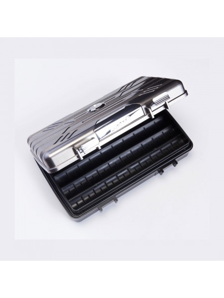 Psh004 Parmida Seyahat Tipi Gun Metal Humidor Puro Kutusu