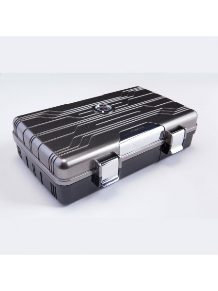 Psh004 Parmida Seyahat Tipi Gun Metal Humidor Puro Kutusu