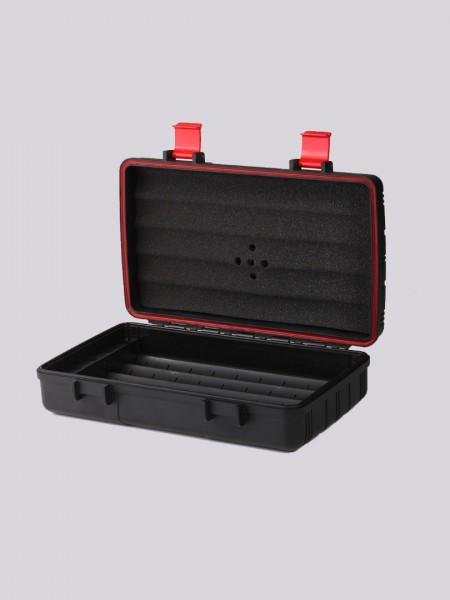 Psh006 Parmida Seyahat Tipi Siyah Kırmızı Humidor Puro Kutusu