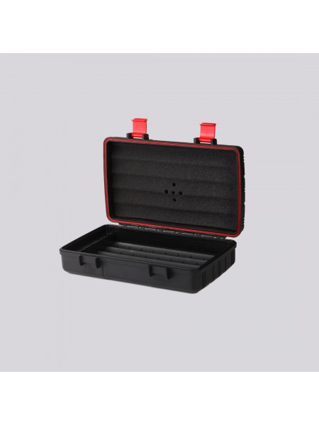 Psh006 Parmida Seyahat Tipi Siyah Kırmızı Humidor Puro Kutusu